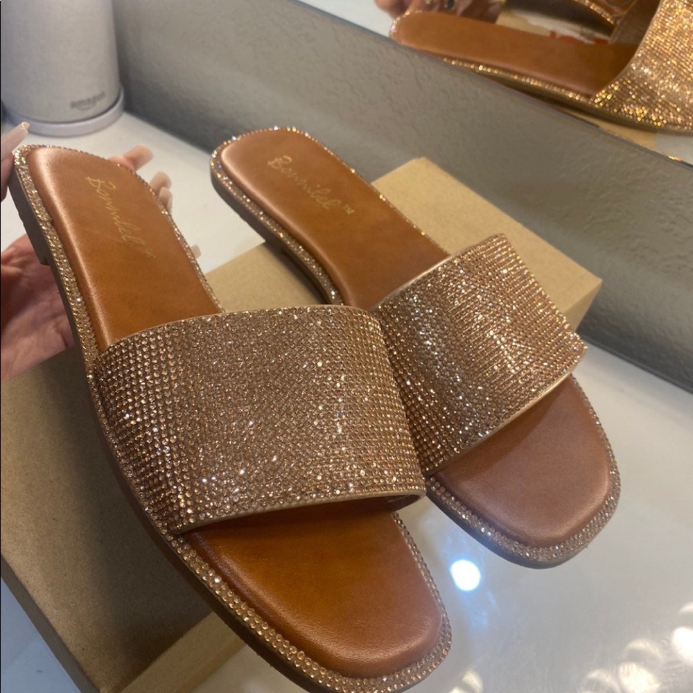 Sequin slide Sandals